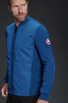 Ropa Canada Goose Hombre México - WindBridge Suéteres Azules ND7350826